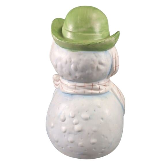 Vintage Mann Korea Cheerful Snowman Ceramic Music Box 8" - Picture 3 of 6